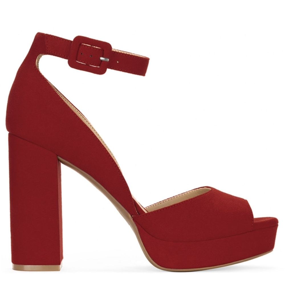 Elegant Red Women's Platform Heels